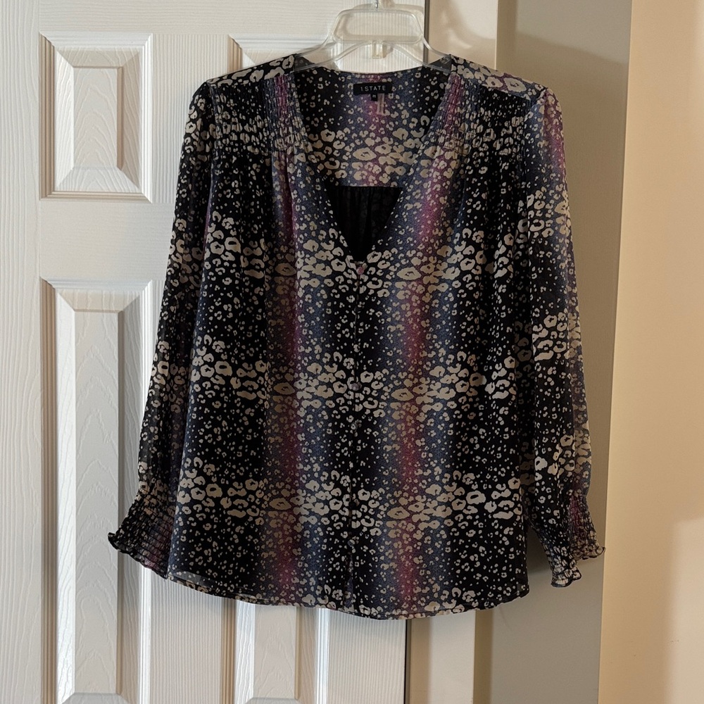 1. State Multicolor Patterned Blouse